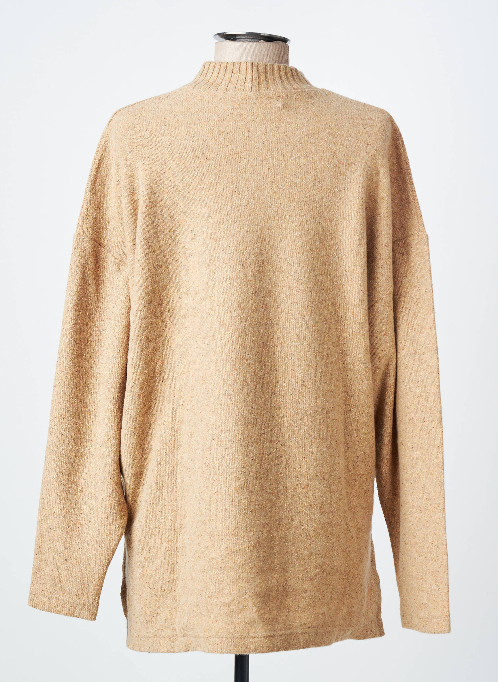 Pull tunique stretch manches longues beige MONTAGUT femme