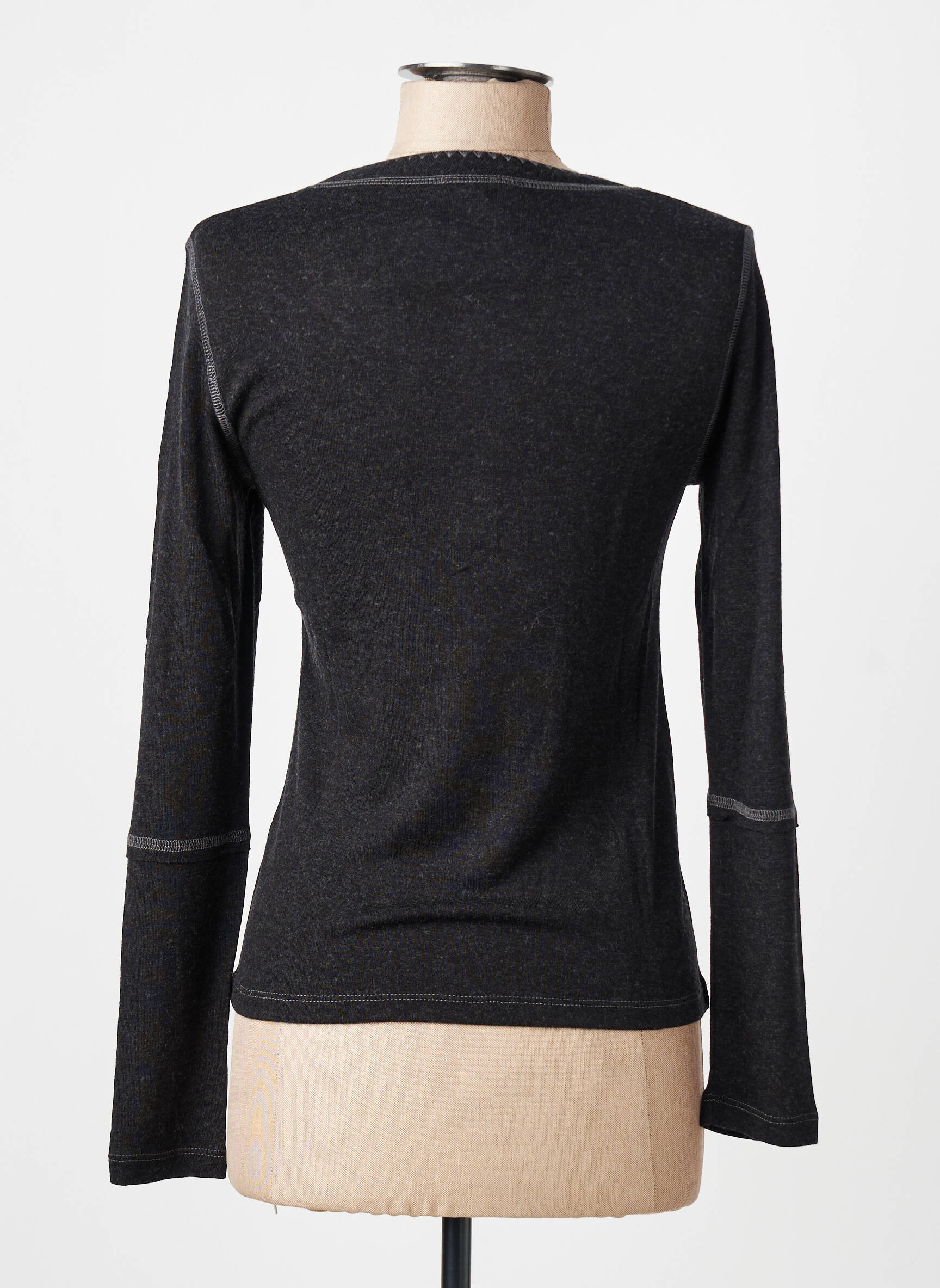 Top stretch manches longues gris FINETTE femme