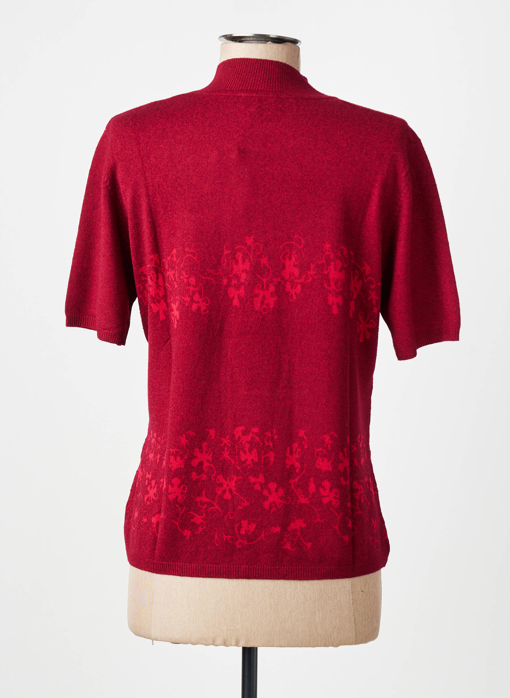 Top stretch manches courtes rouge FINETTE femme