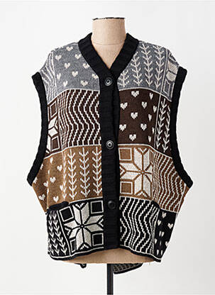 Gilet sans manche fermeture boutonnée sur le devant noir CANNISSE femme