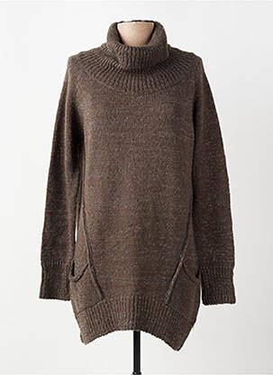 Pull col roulé stretch manches longues vert YERSE femme