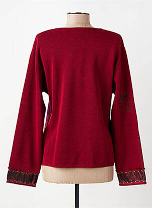 Pull coupe cintrée manches longues rouge FINETTE femme