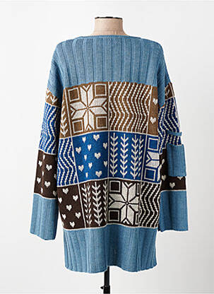 Pull coupe droite manches longues bleu CANNISSE femme