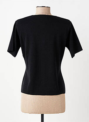 Pull coupe cintrée manches courtes noir KATMAI femme