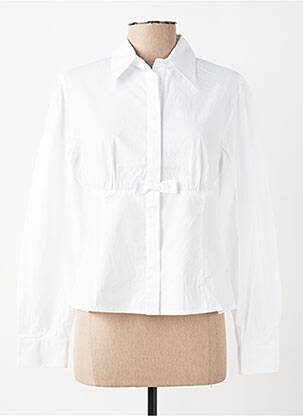 Chemisier coupe cintrée manches longues blanc FINETTE femme