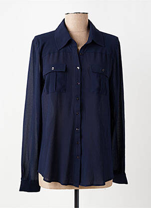 Chemisier tissage crêpe manches longues bleu BLACK MOJITO femme
