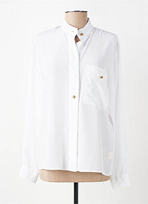 Chemisier tissage crêpe manches longues blanc PIER BÉ femme
