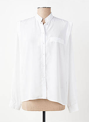 Chemisier col mao manches longues blanc PIER BÉ femme
