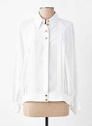 Chemisier tissage crêpe manches longues blanc PIER BÉ femme