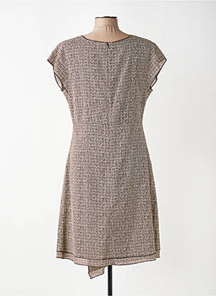Robe mi-longue fermeture zippée au dos manches courtes marron MAE MAHE femme