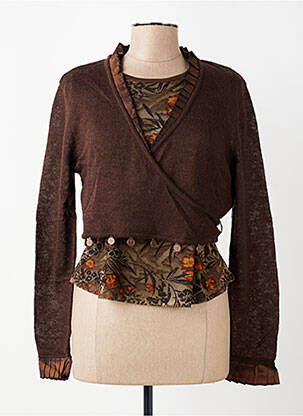 Twin-set coupe cintrée marron FINETTE femme