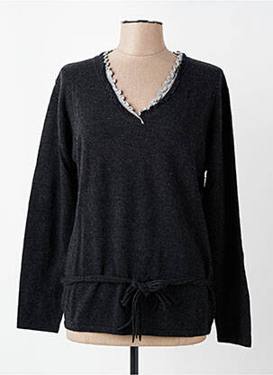 Pull tissage chiné manches longues gris FINETTE femme