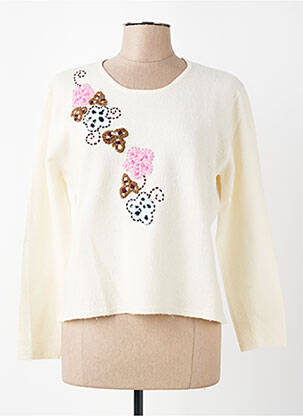 Pull coupe cintrée manches longues beige FINETTE femme