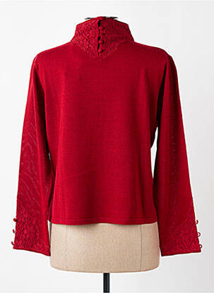 Pull coupe cintrée manches longues rouge FINETTE femme