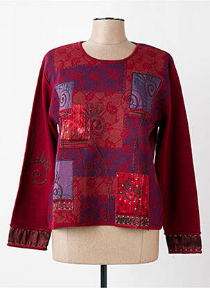 Pull coupe cintrée manches longues rouge FINETTE femme