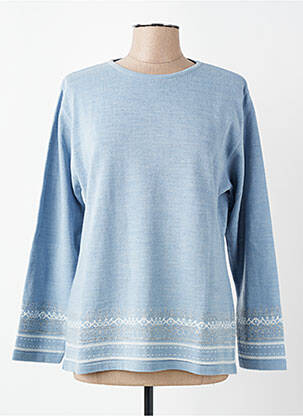 Pull tissage chiné manches longues bleu ARMOR LUX femme
