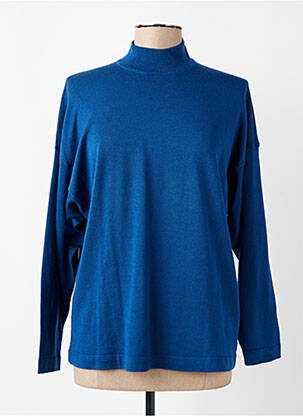 Pull coupe cintrée manches longues bleu MONTAGUT femme