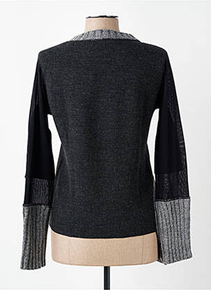 Pull tissage chiné manches longues gris CHANTAL DELERRA femme