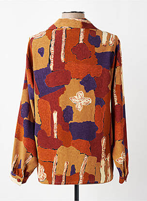 Chemisier tissage crêpe manches longues marron CLAUDE DE SAIVRE femme