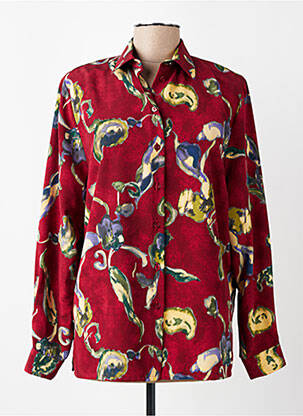 Chemisier imprimé fleurs manches longues rouge PIER BÉ femme