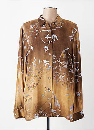 Chemisier tissage crêpe manches longues marron PIER BÉ femme
