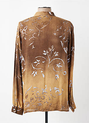 Chemisier tissage crêpe manches longues marron PIER BÉ femme