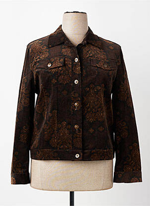 Veste casual poignets boutonnés avec fente marron FEDORA femme