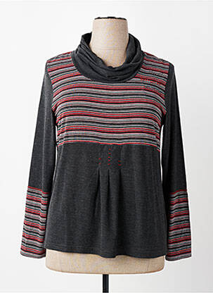 Top stretch manches longues gris LEWINGER femme