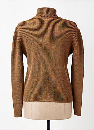 Pull col roulé coupe ajustée manches longues marron MONTAGUT femme