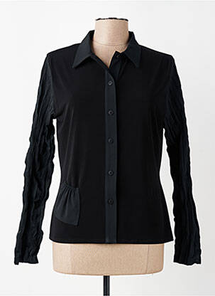Chemisier coupe cintrée manches longues noir MITSOUKI femme
