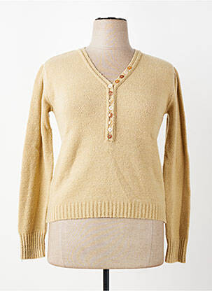 Pull coupe cintrée manches longues beige FINETTE femme