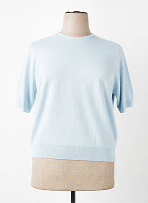 Pull stretch manches courtes bleu ESTEREL femme