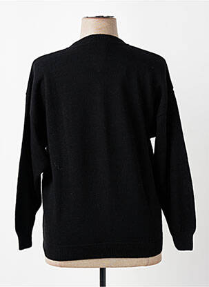 Gilet manches longues col rond noir MONTAGUT femme