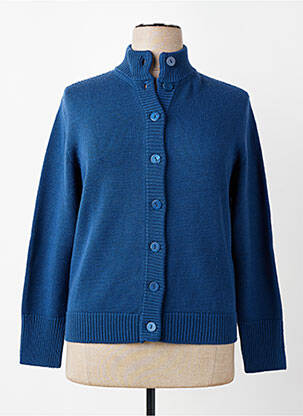 Gilet manches longues resserrée sur le bas bleu MAURICE ABOT femme