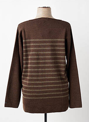 Pull col bateau manches longues marron ARMOR LUX femme