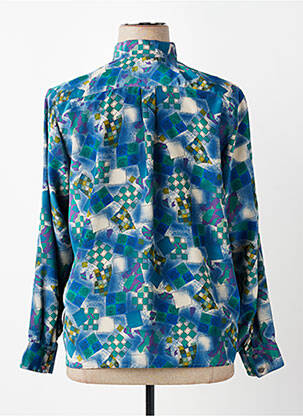 Chemisier tissage crêpe manches longues bleu PIER BÉ femme