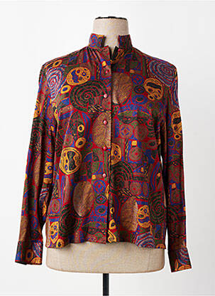 Chemisier col mao manches longues rouge PIER BÉ femme