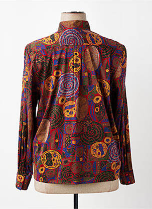 Chemisier col mao manches longues rouge PIER BÉ femme