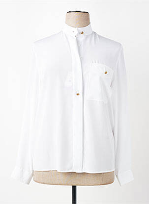 Chemisier tissage crêpe manches longues blanc PIER BÉ femme