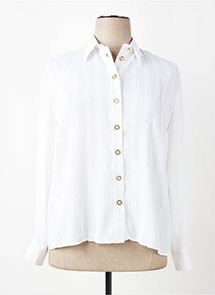 Chemisier tissage crêpe manches longues blanc PIER BÉ femme