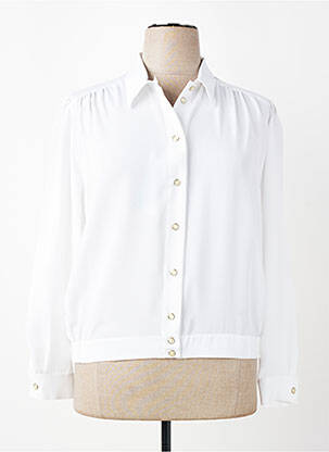 Chemisier tissage crêpe manches longues blanc PIER BÉ femme