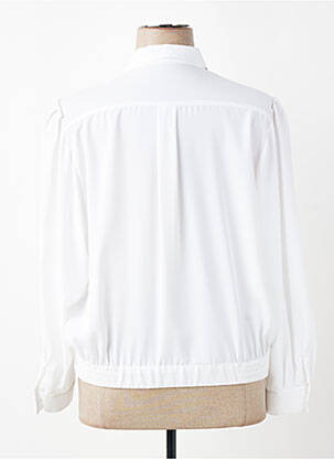 Chemisier tissage crêpe manches longues blanc PIER BÉ femme