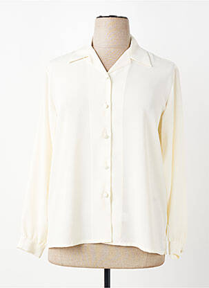 Chemisier tissage crêpe manches longues jaune CLAUDE DE SAIVRE femme