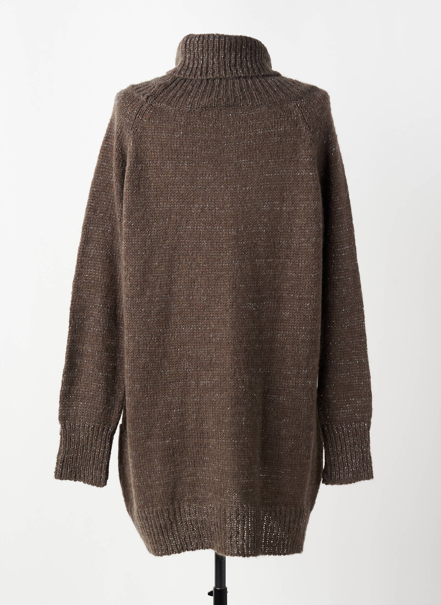 Pull col roulé stretch manches longues vert YERSE femme