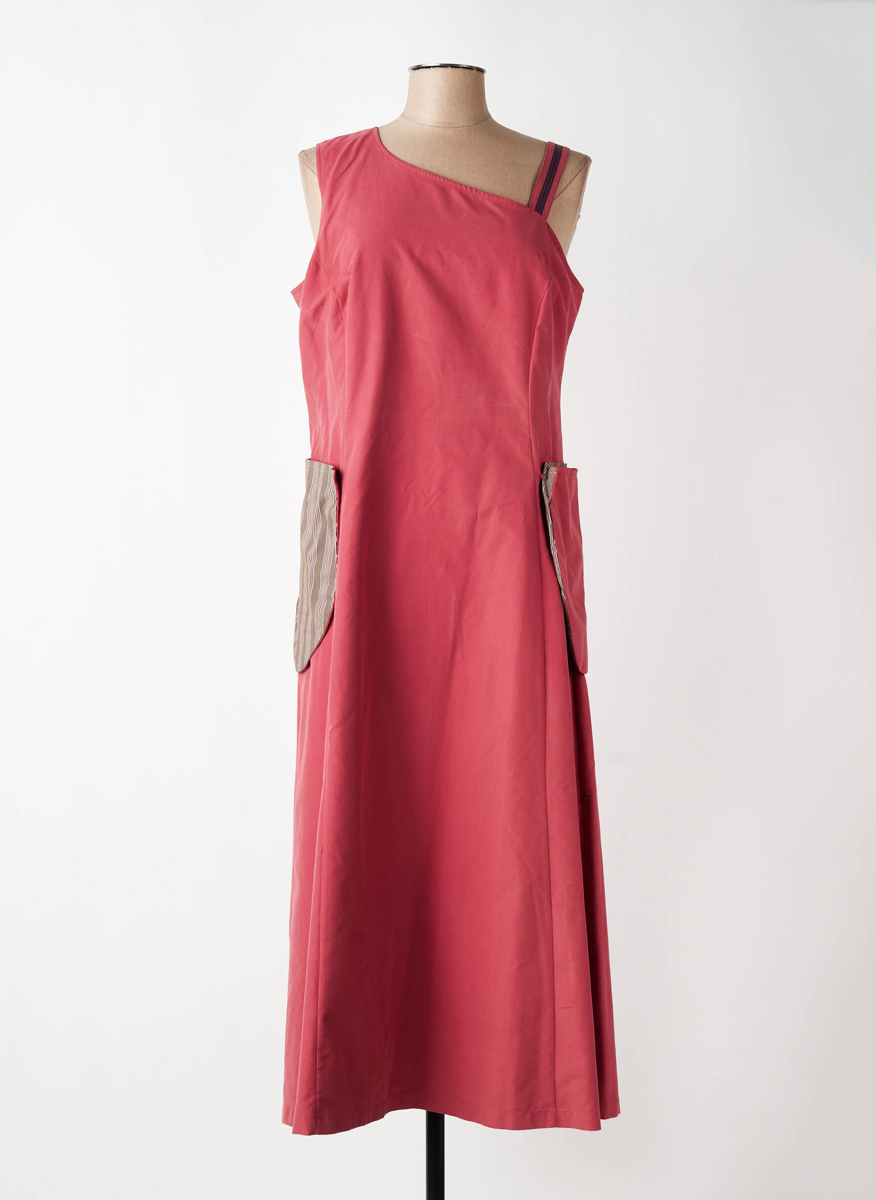 Robe longue sans manche sans manche rouge CARNET DE BORD femme