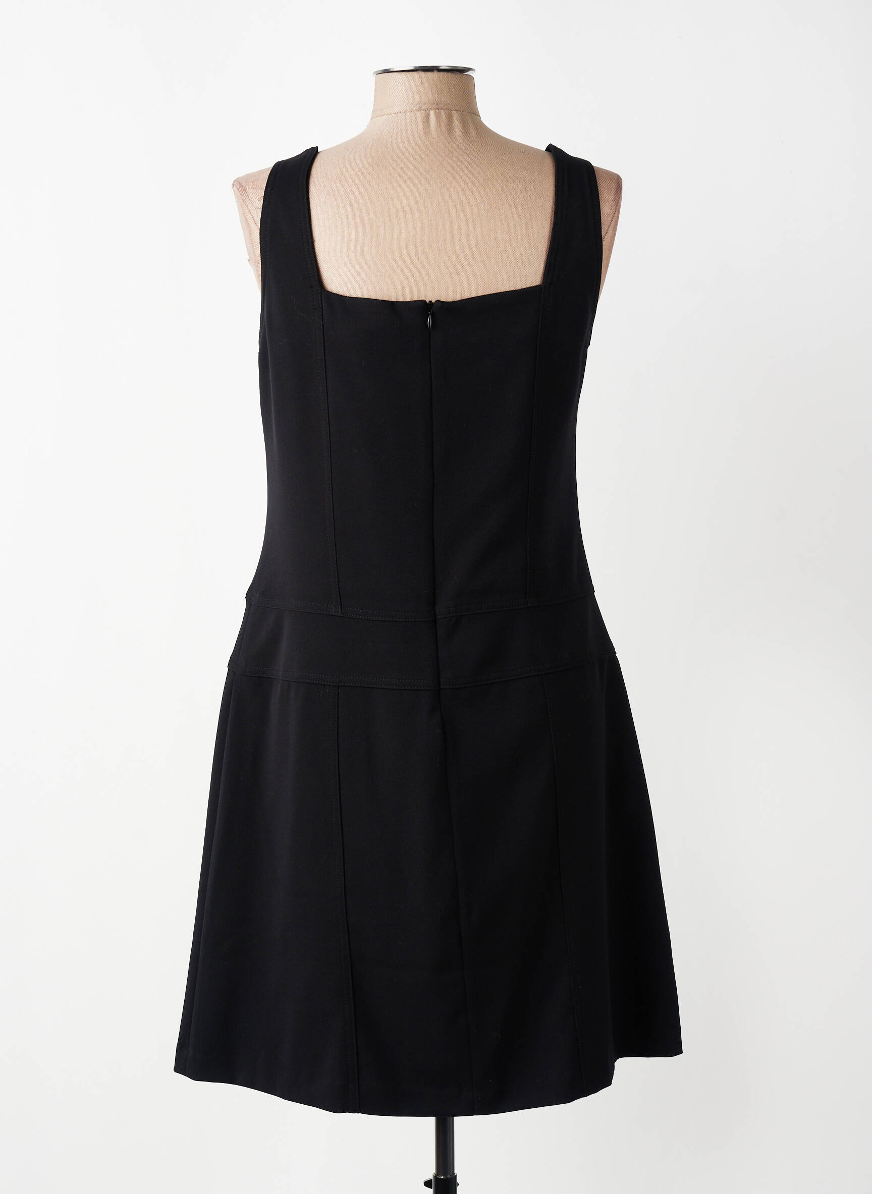 Robe mi-longue doublure fines bretelles noir PAUL BRIAL femme