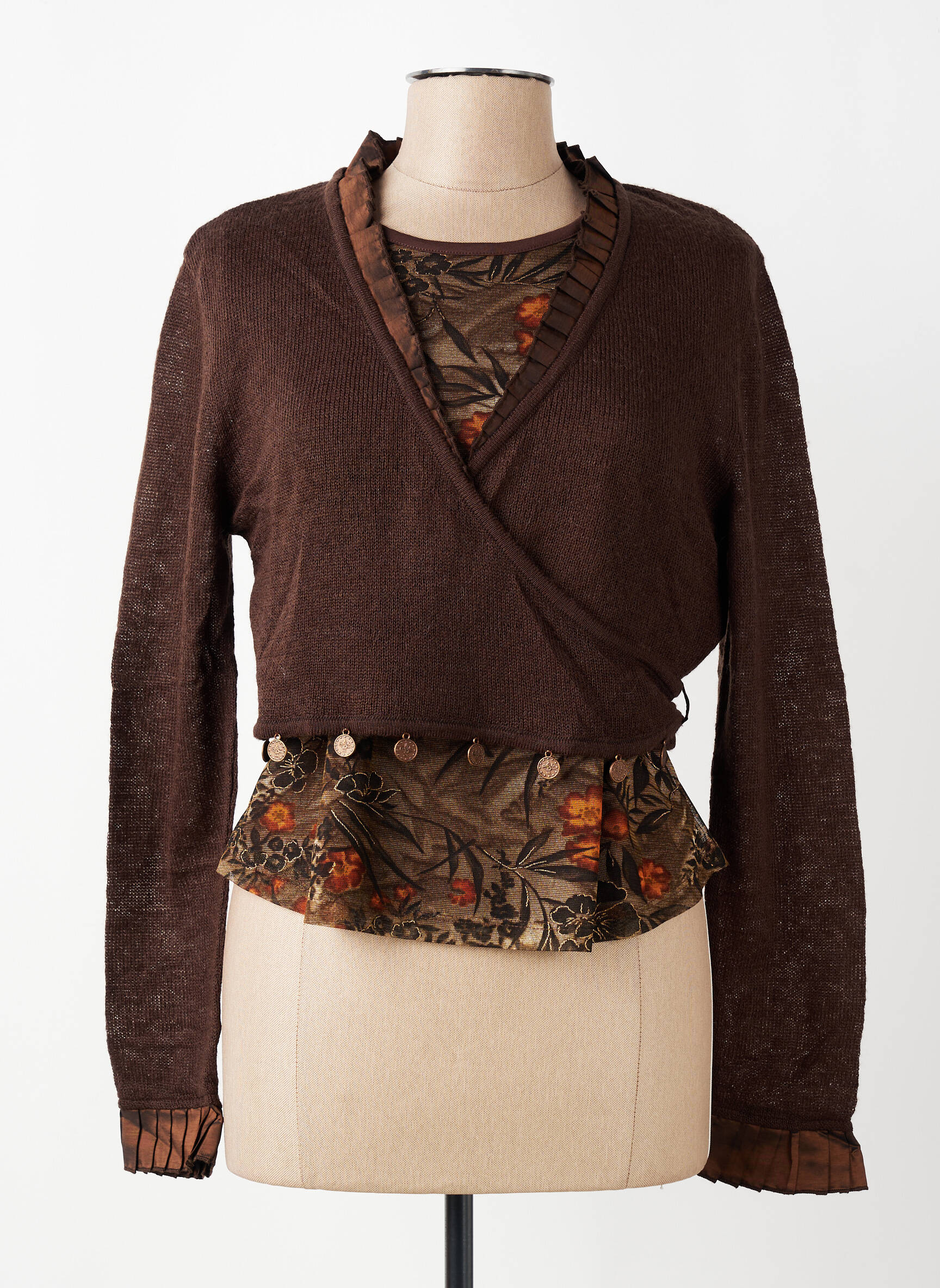 Twin-set coupe cintrée marron FINETTE femme