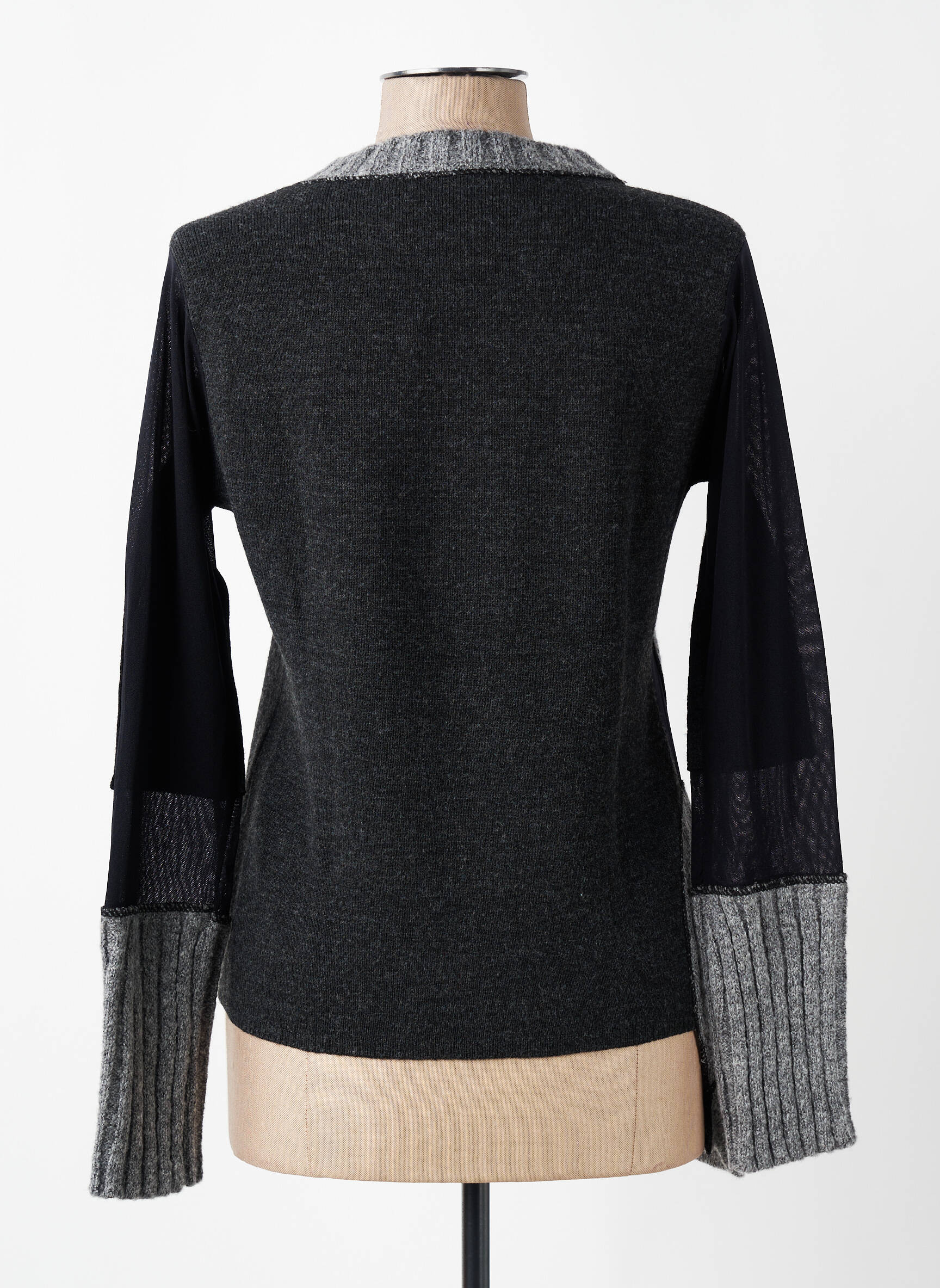 Pull tissage chiné manches longues gris CHANTAL DELERRA femme
