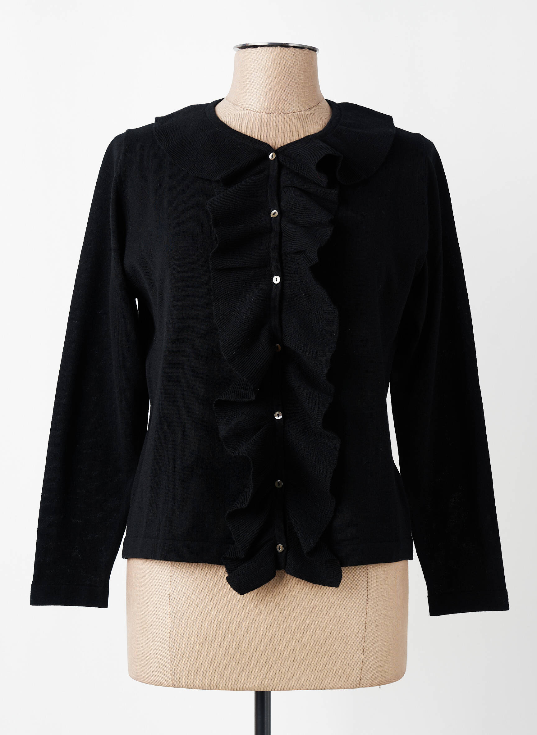 Gilet manches longues stretch noir MONTAGUT femme