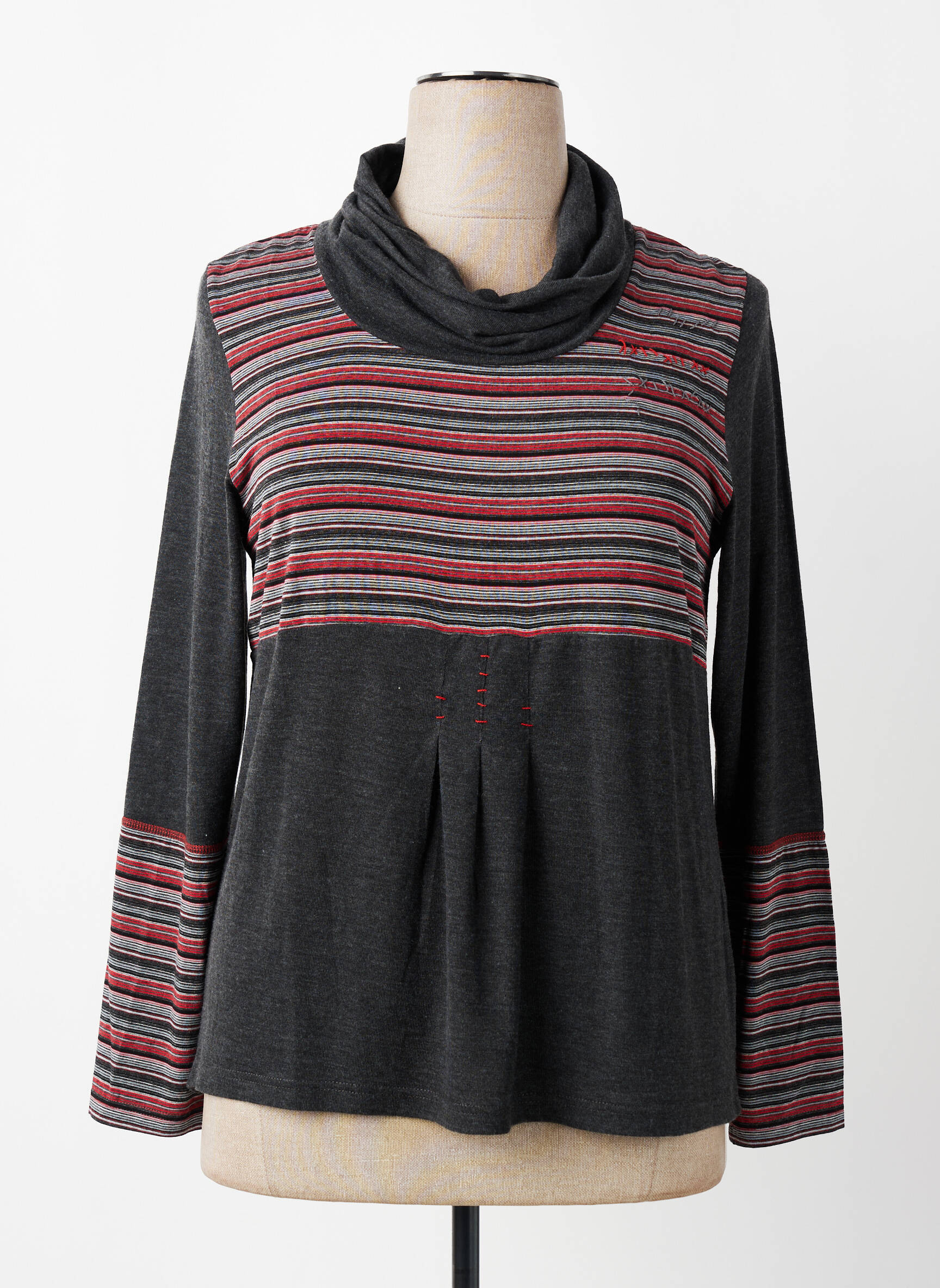 Top stretch manches longues gris LEWINGER femme